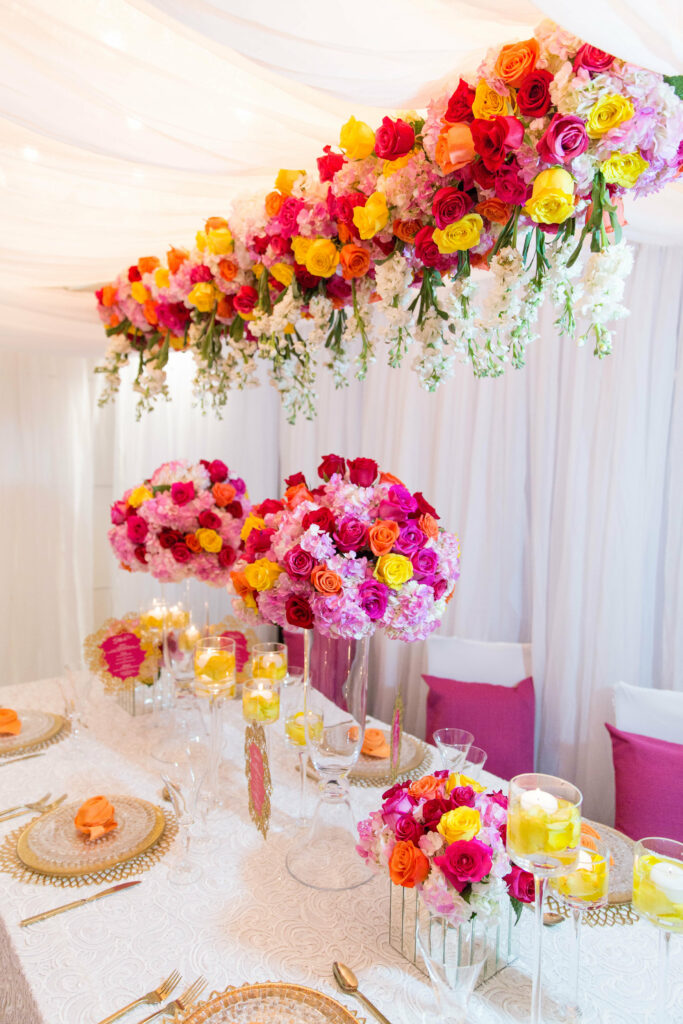 Chic reception table styled by the best Nigerian wedding planner in Atlanta