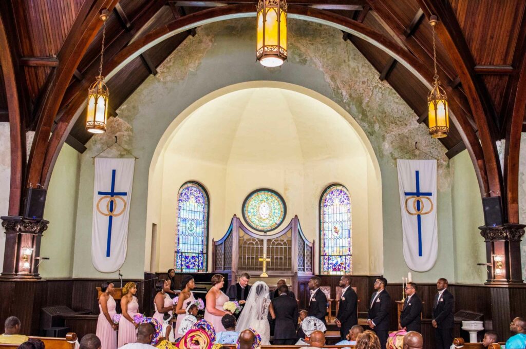 Nigerian wedding ceremony at Inman Park united methodist church 