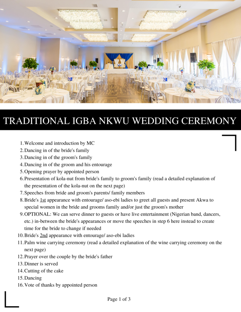 Nigerian Igbo Weddings Outline 1