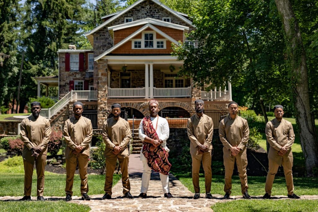 The Groom and His Groomsmen in Traditional Igbo Nigerian Wedding Attire