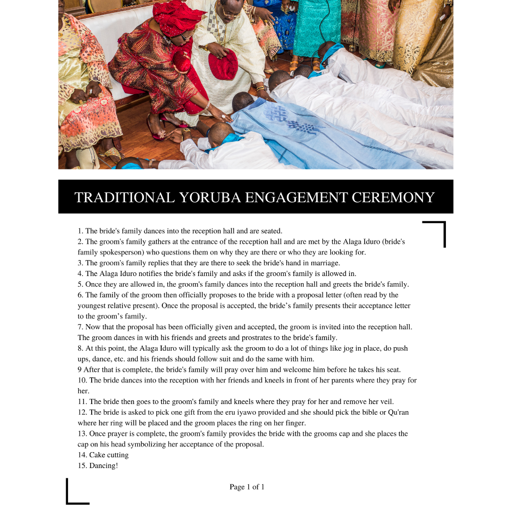 Traditional Yoruba Engagement Ceremony
