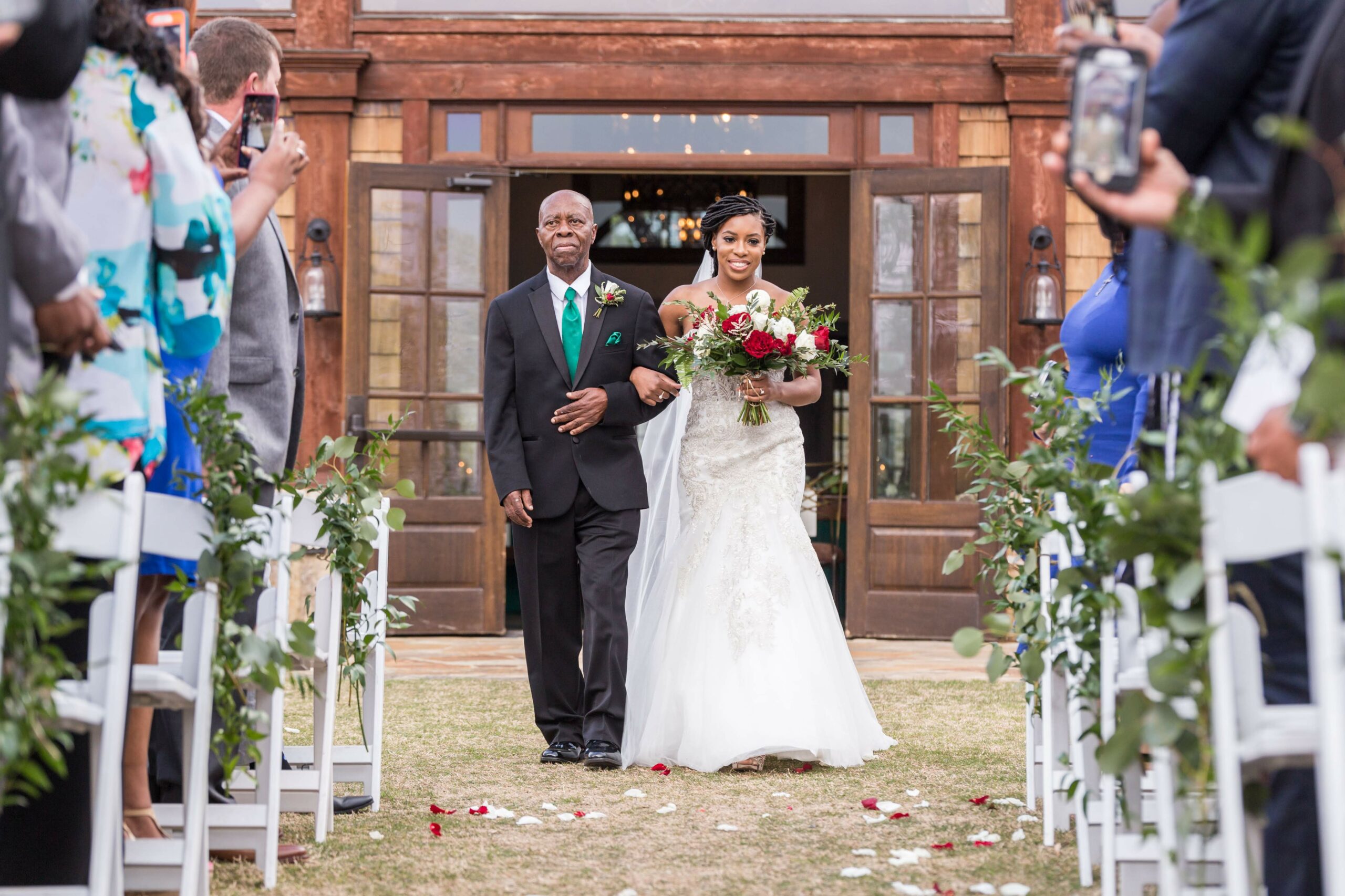 Bride and her Father walking down the aisle 