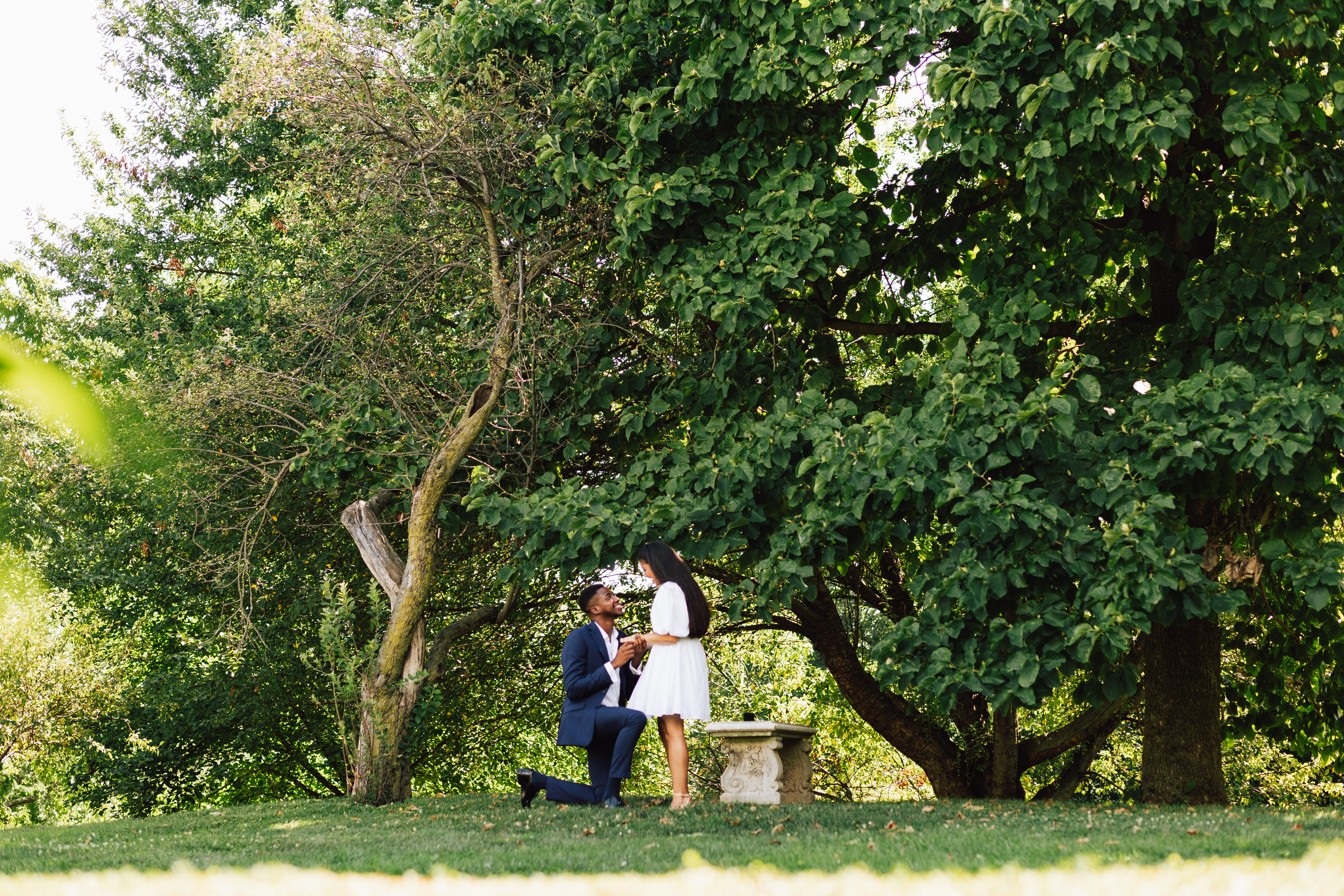 Fiance Kneels Marriage Proposal