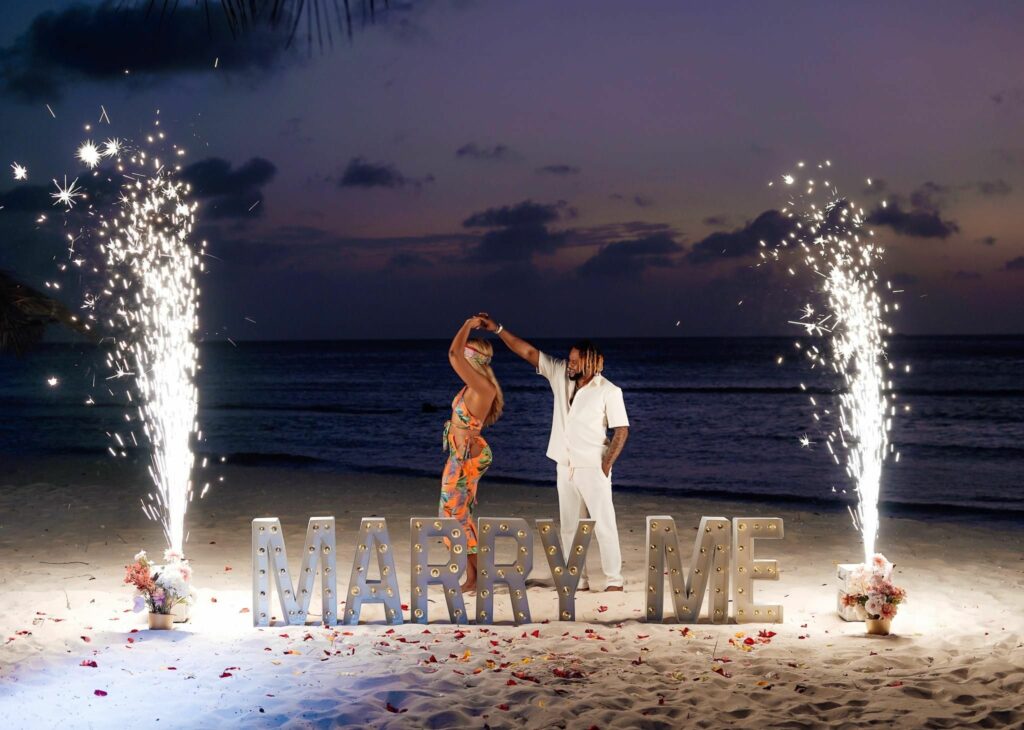 Romantic Extravagant Beach Marriage Proposal Luxurious