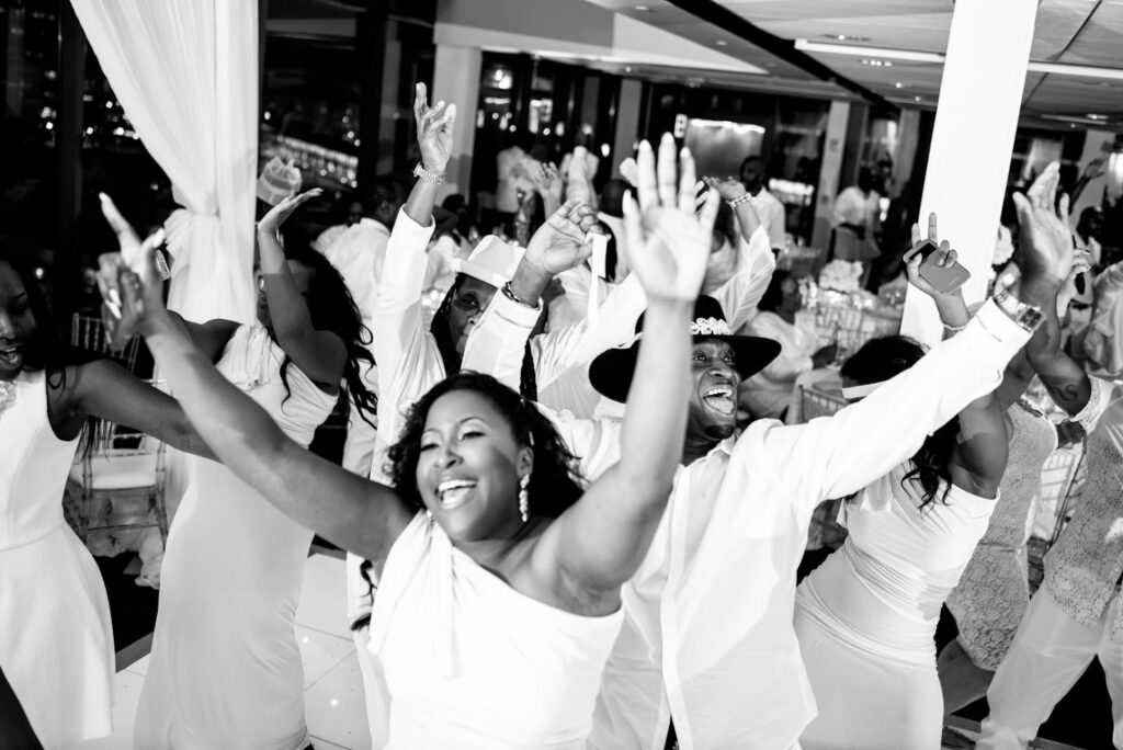 Wedding Reception Guests Dancing Celebrating