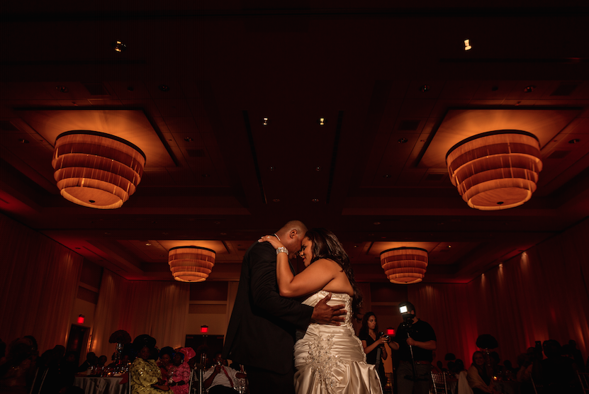 Bride and Groom Sweet Moments Wedding Reception First Dance