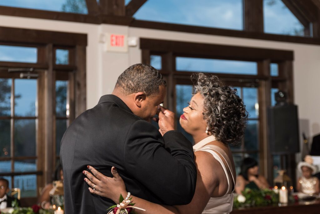 Groom Tears of Joy During Mother Son Dance Wedding Reception Tradition