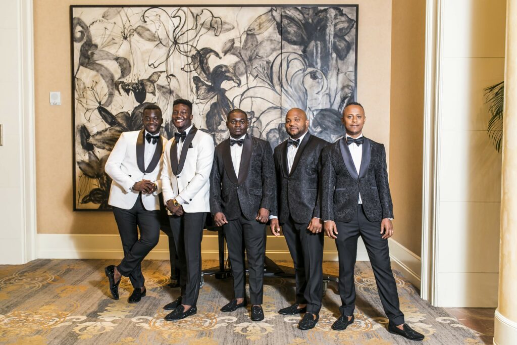 Groom with Groomsmen Elegant Look Before Wedding Ceremony