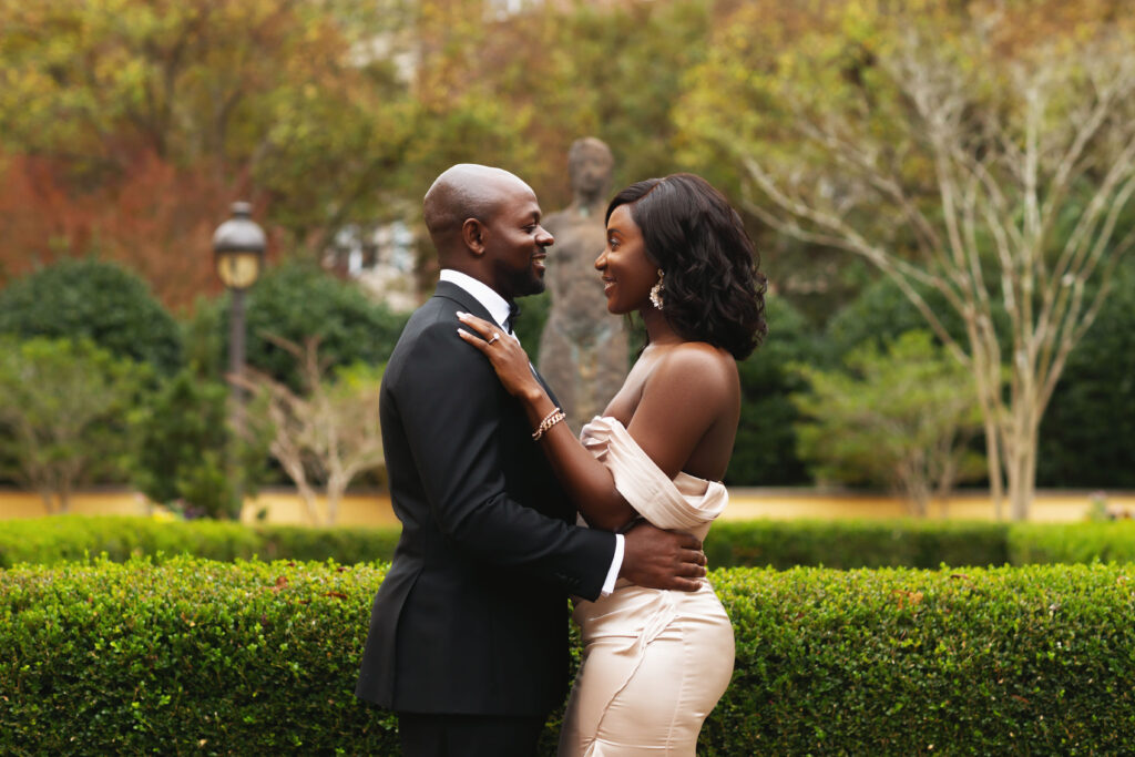 Simple but Glam Garden Engagement Photo for Social Media