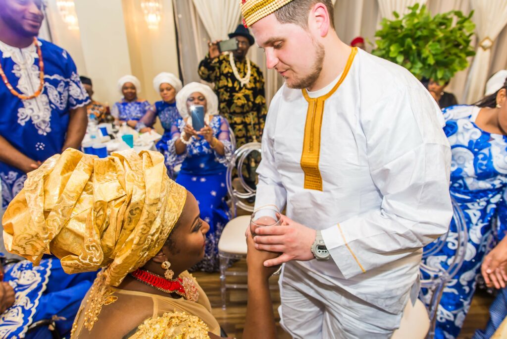 Cultural Elegance Nigerian American Brides and Grooms Radiate in Multicultural Attire