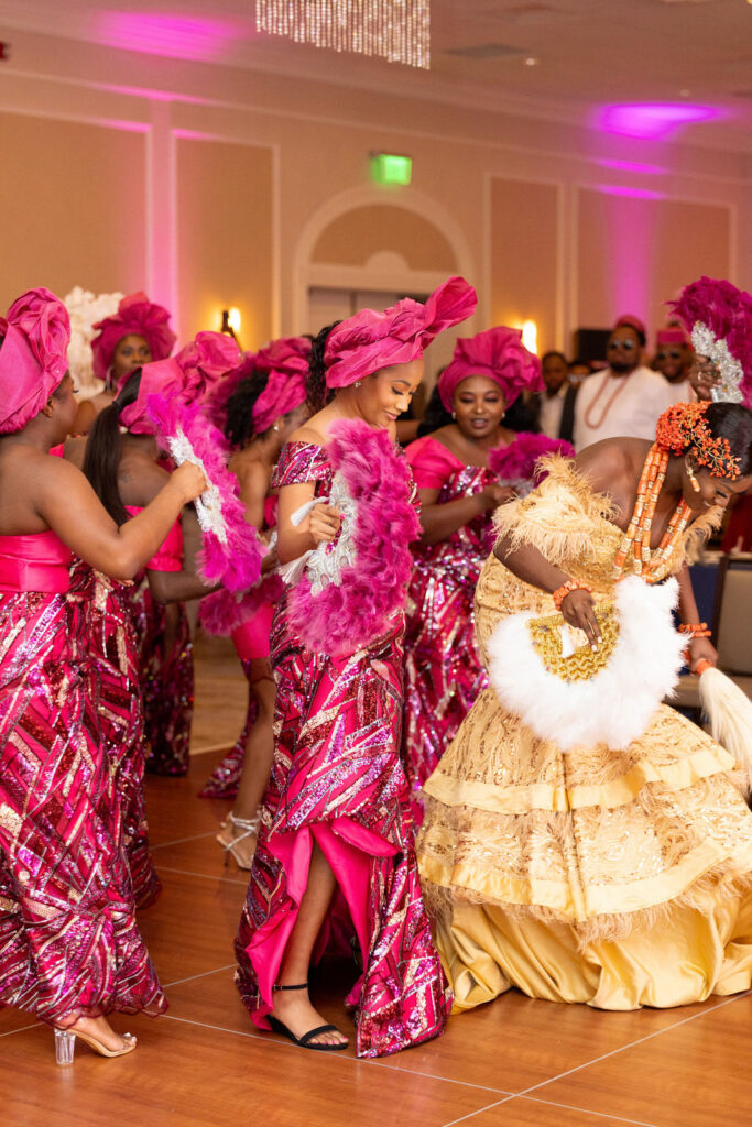 Radiant Reverie Multicultural Wedding Attire Adorns Nigerian American Brides