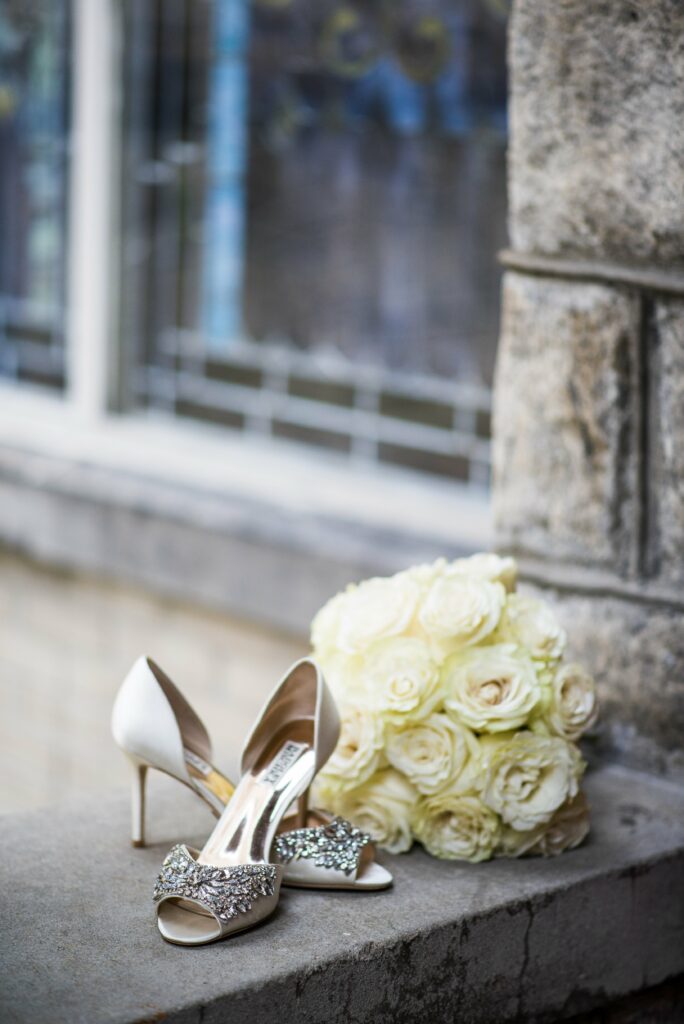 Bride Heels Flowers And Rings