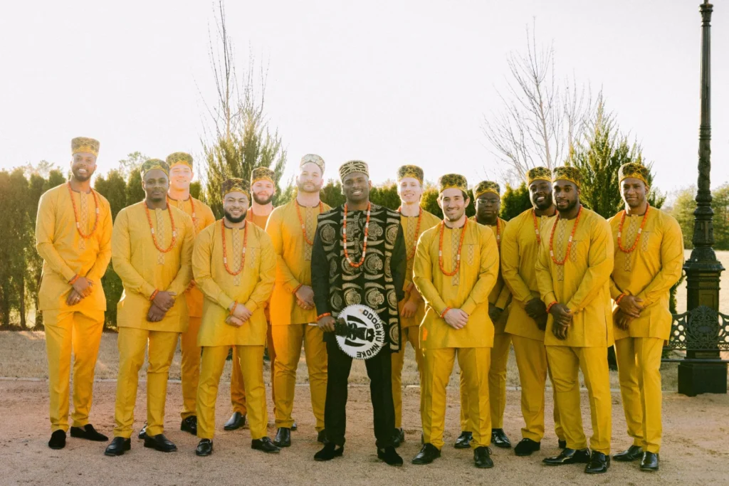 modern nigerian wedding groomsmen style