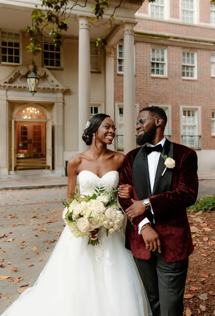 biltmore ballrooms bride and groom outside setting