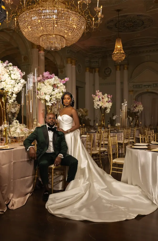 bride and groom at biltmore